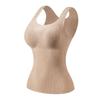 Ventas Directas de Fábrica Popular Transfronteriza Otoño e Invierno Chaleco Térmico de Terciopelo Alemán para Mujer con Almohadillas en el Pecho, Corte Entallado y Espalda Bonita, Ropa Interior Básica sin Costuras