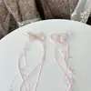 Pinza para el Cabello con Borla Larga de Cuentas y Cinta Nudo de Mariposa Estilo Ballet Dulce K Girl Hermoso Par de Pinzas para Flequillo Accesorios para el Cabello de Mariposa