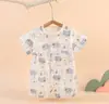 Roupas de Bebê, Roupas de Verão, Macacões de Bebê Recém-Nascido Masculino e Feminino, Robes de Manga Curta para Lua Cheia e 100 Dias, Verão Fino Estilo Coreano Macio