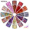 Explosiones transfronterizas láser estrella de cuatro puntas brillante juego de lentejuelas para decoración de uñas de 12 colores mixto colorido parche de joyería para decoración de uñas