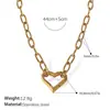 Colar Coração Vazado Francês Mais Vendido Aço Inoxidável Banhado a Ouro Real 18K Pulseira Simples Elegante Estilo Ins Transfronteiriço