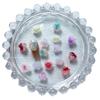 Net Red Ice transparente florescendo Sansheng rosa unhas jóias atacado doce orelha pregos acessórios luminosas decorações de unhas