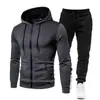Conjunto com Zíper Estampa de Bolinhas, Moletom Esportivo Unisex com Forro de Fleece para Outono e Inverno e Calça de Moletom, Conjunto Esportivo Masculino