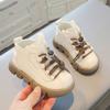 Botas Infantis 1-3-5 Anos 6 Sola Macia Couro Macio 2025 Novas Botas de Menina Primavera & Outono Estilo Britânico Botas Solteiras de Menino