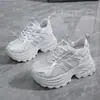Zapatos Chunky de Papá para Mujer 2026 Primavera/Otoño Nuevos Zapatos Blancos Retro de Malla Transpirable que Aumentan la Altura Zapatos Deportivos Casuales para Mujer
