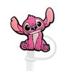 8-10mm Lindo Dibujo Animado Stitch Tapa de Pajita Tapón de Pajita a Prueba de Polvo Cubierta Protectora para Pajita de Vidrio