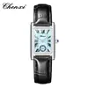 Relojes de Venta Caliente en Tiktok, Reloj de Cuarzo Cuadrado Marca Chenxi, Aleación, Venta Directa del Fabricante, Al Por Mayor en Stock, Correa de Cuero, Modelos para Hombre y Mujer