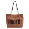Bolsa de Ombro Versátil com Letras Tendência Estilo K Ins Personalizada Bolsa de Mão para o Dia a Dia Corrente Fashion Bolsa Tote Feminina