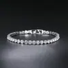 Pulseira Clássica de Moda Popular Transfronteiriça com Zircônia Cúbica Full Diamond Pulseira Tennis de Linha Única Joia Presente
