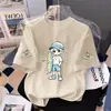 Camiseta de Manga Corta 100% Algodón para Niños 2026 Artículo Popular Tallas Mediana y Grande Ropa de Verano para Niños Camiseta con Dibujos Animados Degradado de Manga Media Tendencia T