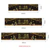 Banner Transfronterizo Nuevo Año Feliz Tema Negro Dorado Fondo Tela Colgante Bandera Decoración Atmósfera Patio Banner Venta al por Mayor