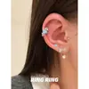 Aretes de Clip Cuadrados Brillantes de Circonia, Aros Rectos de Alfiler, Pendientes de Cubo de Azúcar, Clavos de Diamante, Aretes de Clip, Versátiles y Elegantes