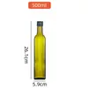 Botella de Aceite de Oliva Verde Oscuro al por Mayor Botella Cuadrada 500ml Botella de Aceite de Camelia y Nueces Botella de Aceite de Vidrio Marrón a Prueba de Luz