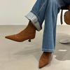 Botines Puntiagudos para Mujer 2025 Otoño e Invierno Nuevos Botines para Mujer Tacón de Gatito Botines Cortos Tacones Altos Elegantes Botines Delgados