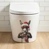 Fun-m653 Cabeça de Burro Divertida Pegadinha Chapéu de Natal Tampa de Vaso Sanitário Banheiro Adesivo Decorativo de Personalidade Autoadesivo