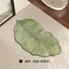 Alfombrilla de baño estilo ins transfronteriza con plantas verdes, alfombrilla de inodoro absorbente de agua, felpudo de forma irregular para uso doméstico, alfombra de tierra de diatomeas