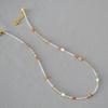 Collar elegante y muy fino con cuentas de perlas de circón texturizado transparente retro de diseño de nicho de estilo japonés y coreano para mujer