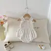 Mono de Verano tipo Camisola para Niñas Estilo Coreano, Body sin Mangas para Bebé con Ribete de Encaje, Traje Delgado de Triángulo para Gatear