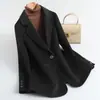 Popular Abrigo Blazer de Lana Doble Cara para Mujer, Chaqueta de Lana Ajustada que Ceñe la Cintura, Blazer para el Trabajo y la Oficina