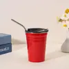 Copo de Água de Aço Inoxidável 304 para Exterior Abertura com Borda Enrolada Estilo Ins Copo de Café e Bebida Fria 500ml Espessado Estilo Camping Copo de Cerveja
