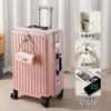 Mala de Viagem Mala Trolley Roda Universal Grande Capacidade Estrutura de Alumínio Estudantes Masculinos e Femininos 26 Caixa com Senha Estojo de Couro Durável