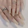 Cross-border nail art longo ballet leite chá peça de unha falsa usando adesivos de unha acabado peça de unha 24 adesivos de unha