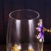 Ventas directas de fábrica taza de gran barriga de crisantemo rosa taza de corte en frío aleación de zinc resistente a altas temperaturas taza de flor vidrio esmaltado