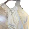 2026 Nova Camisola de Seda Gelada de Alto Padrão Estilo Francês para Mulheres, Vestido de Casa Solto e Sexy de Verão