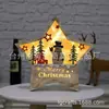Estrella de Madera LED Navideña Muñeco de Nieve Navideño Decoración del Hogar Manualidad Decoración del Hogar