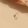 Anillo ajustable abierto con circonitas irregulares bañado en cobre de oro real de 14 quilates, de venta transfronteriza, estilo retro francés, combinable.