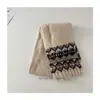 Bufanda de Punto Jacquard Estilo Coreano Fair Isle para Niños Invierno 2025 Bufanda Cálida de Ambiente Set de Dos Piezas Gorro