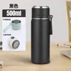 Termo de Acero Inoxidable 316 de Alto Valor Estético en Colores Macaron con Separación de Té y Agua y Cordón, Adecuado para Uso en Exteriores y en el Coche, Botella de Agua Portátil