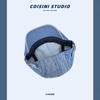 Estilo Coreano Ins Laço de Pérola Boné Jeans Forward Feminino Primavera e Verão Adesivo Boina Doce Fofo Casual Versátil