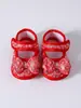 Sapatos de Princesa com Laço de Lantejoulas para 0-1 Ano Solado Macio Sapatos para Crianças Pequenas Primavera Verão Outono 2025 Novos Sapatos para Recém-Nascidos