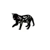 Decoración de Pared Metálica de Animales Arte Negro Decoración Decorativa de Pared Logo Decoración Hogar Sala de Estar Decoración de Pared