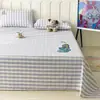 Lençol de cama de item único com bordado de desenho animado em tecido grosso de algodão cru de Xinjiang 100%, capa de edredom de tecido grosso, tapete refrescante, fronha conjunto de três peças