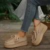 Tênis femininos transfronteiriços de sola grossa plus size, nova coleção outono/inverno 2026, estilo retrô europeu e americano, tênis casuais versáteis com cadarço para mulheres