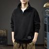 Nova Blusa de Moletom Masculina de Outono com Zíper Meio e Gola Alta, Forro de Fleece, Top de Chenille Espesso, Marca da Moda, Jaqueta Casual Descolada