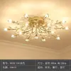 Lámpara de Techo de Cristal Americana para Sala de Estar Moderna Minimalista Europea Creativa Forma de Flor Araña LED Iluminación para Dormitorio Comedor