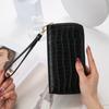Cartera de Mujer Estilo Comercio Exterior 2026 Modelo Nuevo Venta Directa de Fábrica Moda Europea y Americana Tendencia Patrón de Cocodrilo Pu Bolso de Mano con Doble Cremallera