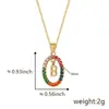 Europa y Estados Unidos nuevo 26 anillo de circón incrustado color letra chapado pequeño fresco lindo collar femenino Joker alto sentido