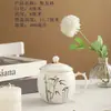 Taza de Agua de Cerámica Pintada a Mano con Tapa, Taza de Té para Oficina con Tapa, Taza Clásica para Oficina, Taza de Té, Taza de Té para Sala de Conferencias