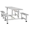 Mesa y Silla para Comedor de Empleados Combinación 4 Personas 6 Personas 8 Personas Restaurante Estudiantil Escolar Mesa Rápida Conectada Mesa de Comedor de Acero Inoxidable