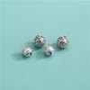3D Non-SounD Bell PenDant S999 Pure Silver AcceSSorieS Floco de Neve Bell PenDant DIY HanD-tecido Corda Pulseira PenDant