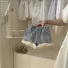 Conjunto Estilo Verão para Meninas Bebê Menina 2025 Novo Camisole Shorts Jeans Infantil Três Peças Estilo Tendência