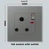 Hong Kong e Macau Britânico 13A soquete USB com plugue de carga rápida Type-c Su Ying interruptor de luz elétrica padrão painel cinza de plástico