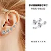 1 Par de Tarraxas de Aço Inoxidável com Design de Bola Redonda, Haste Fina com Rosca de Diamante, Tarraxas para Cartilagem Auricular 0.8mm