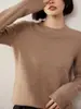 Suéter de Tricô de Cashmere Feminino Novo Outono/Inverno 2026 Clássico Versátil Emagrecedor Elegante Ombro Normal Cor Sólida