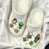 Charms para sapato Croc DIY corrente de pulseira de flor de pérola tridimensional flor de sapato estilo balé removível acessório de sapato decoração