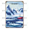 Letrero de Lata Decorativo de Paisajes de Viajes Retro Europeos y Americanos Transfronterizos, Letreros Metálicos de Monumentos de Ciudades Antiguas Famosas de Varios Países